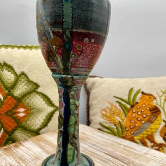 Beautiful Pottery Goblet with Bamboo Design - Picture 3 of 9